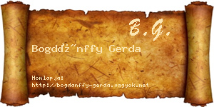Bogdánffy Gerda névjegykártya